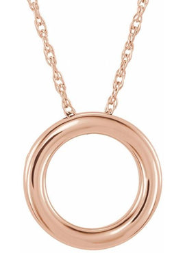 14K Rose Gold 10 mm Circle Slide Pendant