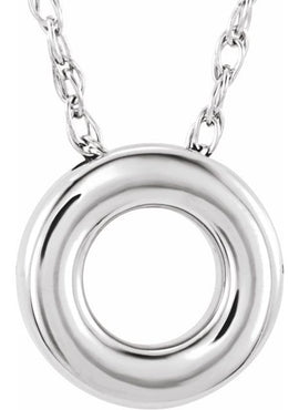 14K Rose Gold 10 mm Circle Slide Pendant