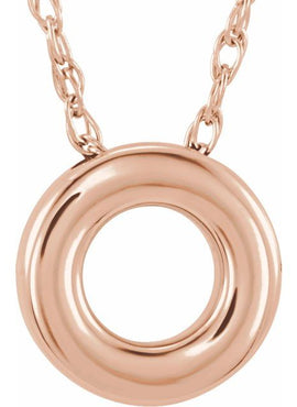 14K Rose Gold 10 mm Circle Slide Pendant