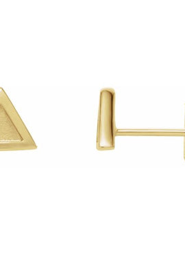 14K White Gold Petite Triangle Earrings