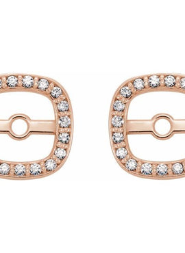 14K White Gold .08 CTW Natural Diamond Halo-Style Earring Jackets