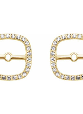 14K White Gold .08 CTW Natural Diamond Halo-Style Earring Jackets