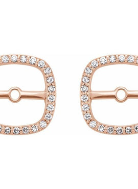 14K White Gold .08 CTW Natural Diamond Halo-Style Earring Jackets