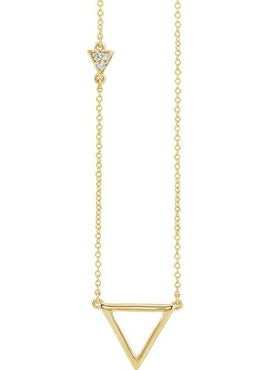 14K Yellow Gold .05 CTW Natural Diamond Triangle 16-18