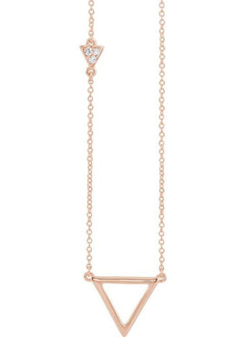 14K Yellow Gold .05 CTW Natural Diamond Triangle 16-18