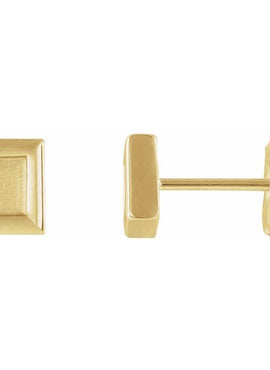 14K White Gold 5.4 mm Square Petite Earrings