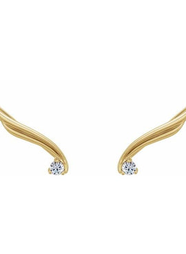 14K White Gold 1/5 CTW Natural Diamond Ear Climbers