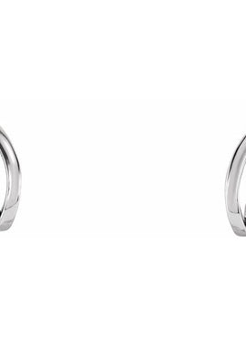 14K White Gold Freeform J-Hoop Earrings