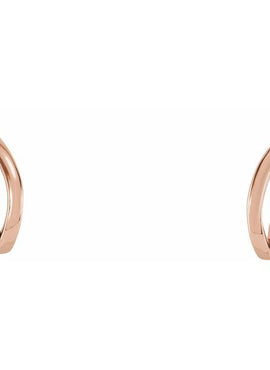 14K White Gold Freeform J-Hoop Earrings