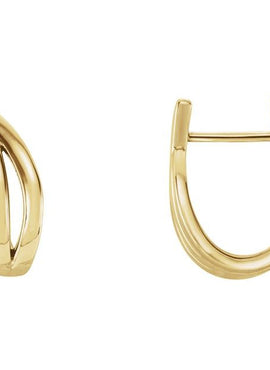 14K White Gold Freeform J-Hoop Earrings