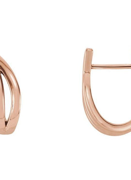 14K White Gold Freeform J-Hoop Earrings