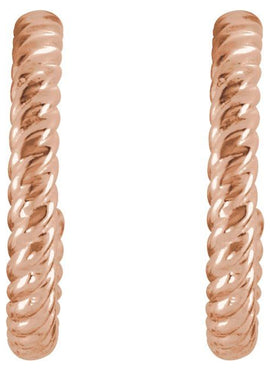 14K Yellow Gold Rope 17 mm Hoop Earrings