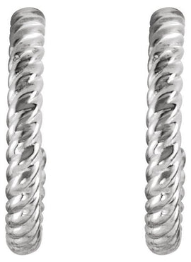 14K Yellow Gold Rope 17 mm Hoop Earrings