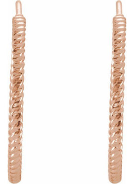 14K Yellow Gold Rope 17 mm Hoop Earrings