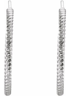 14K Yellow Gold Rope 17 mm Hoop Earrings
