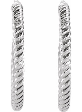14K Yellow Gold Rope 17 mm Hoop Earrings