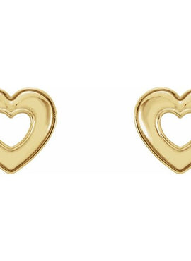 14K Rose Gold Heart Earrings