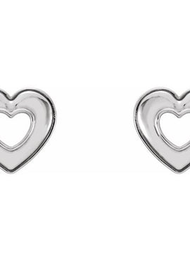 14K Rose Gold Heart Earrings