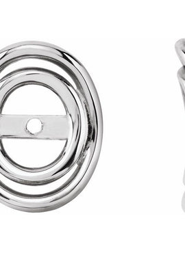 14K White Gold 3.7mm ID Earring Jackets