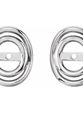 14K White Gold 3.7mm ID Earring Jackets