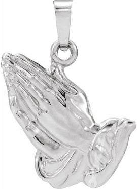 14K Yellow Gold 15.75x13 mm Praying Hands Pendant