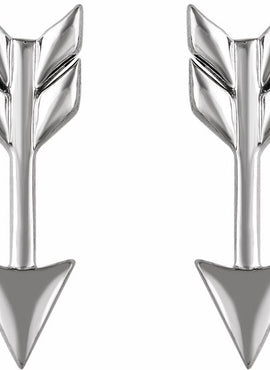 14K Yellow Gold Arrow Earrings