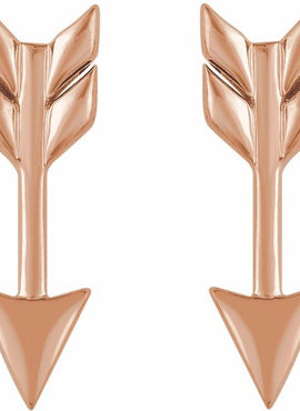 14K Yellow Gold Arrow Earrings