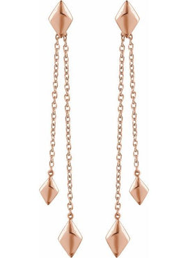 14K Yellow Gold Chain Earrings