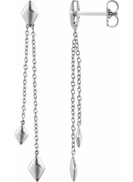 14K Yellow Gold Chain Earrings