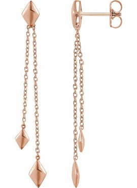 14K Yellow Gold Chain Earrings