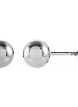 14K White Gold 3 mm Ball Stud Earrings