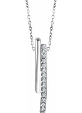 14K Yellow Gold 1/5 CTW Natural Diamond Bar 16-18