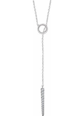 14K Yellow Gold 1/6 CTW Natural Diamond Circle & Bar 16-18