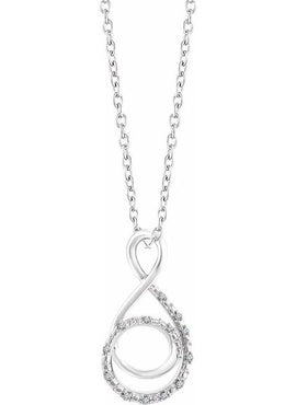 Sterling Silver .05 CTW Natural Diamond Freeform 16-18
