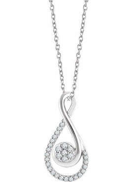 14K White Gold 1/5 CTW Natural Diamond Freeform 16-18