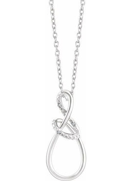 Sterling Silver .015 CTW Natural Diamond Freeform 16-18