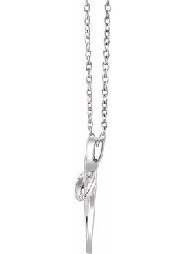 Sterling Silver .015 CTW Natural Diamond Freeform 16-18