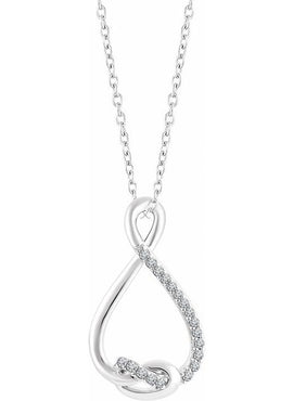 Sterling Silver 1/10 CTW Natural Diamond Freeform 16-18