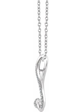 Sterling Silver 1/10 CTW Natural Diamond Freeform 16-18