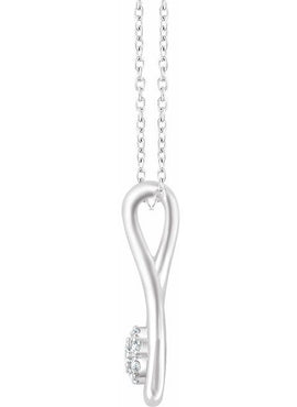 Sterling Silver  1/10 CTW Natural Diamond Freeform 16-18