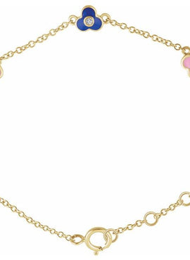 14K Yellow Gold .04 CTW Natural Diamond Flowers & Hearts 5-7
