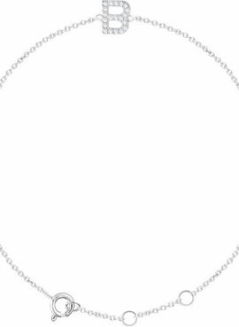 14K White Gold 1/10 CTW Natural Diamond Initial A 6-7