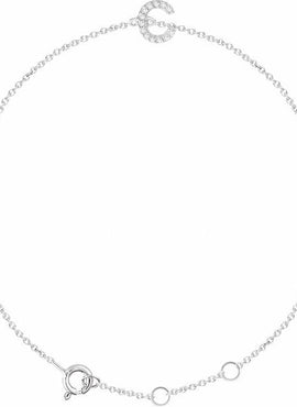 14K White Gold 1/10 CTW Natural Diamond Initial A 6-7