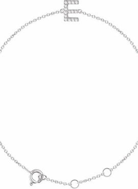 14K White Gold 1/10 CTW Natural Diamond Initial A 6-7