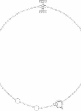 14K White Gold 1/10 CTW Natural Diamond Initial A 6-7