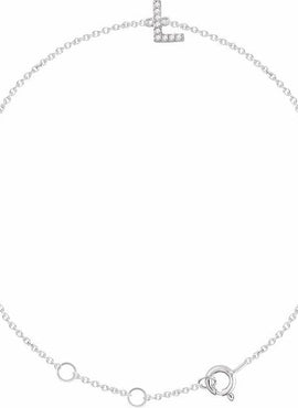 14K White Gold 1/10 CTW Natural Diamond Initial A 6-7
