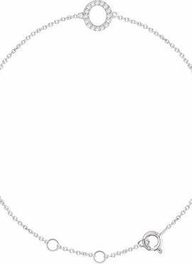 14K White Gold 1/10 CTW Natural Diamond Initial A 6-7