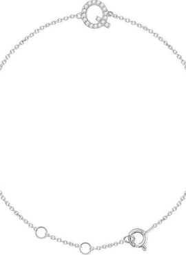 14K White Gold 1/10 CTW Natural Diamond Initial A 6-7