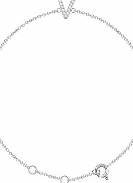 14K White Gold 1/10 CTW Natural Diamond Initial A 6-7