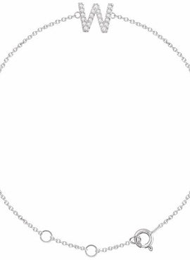 14K White Gold 1/10 CTW Natural Diamond Initial A 6-7